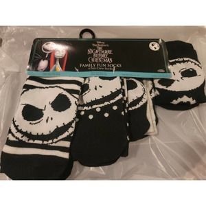 Nightmare Before Christmas Family Fun Crew Socks 4 Pair Pack Dad Mom Kids